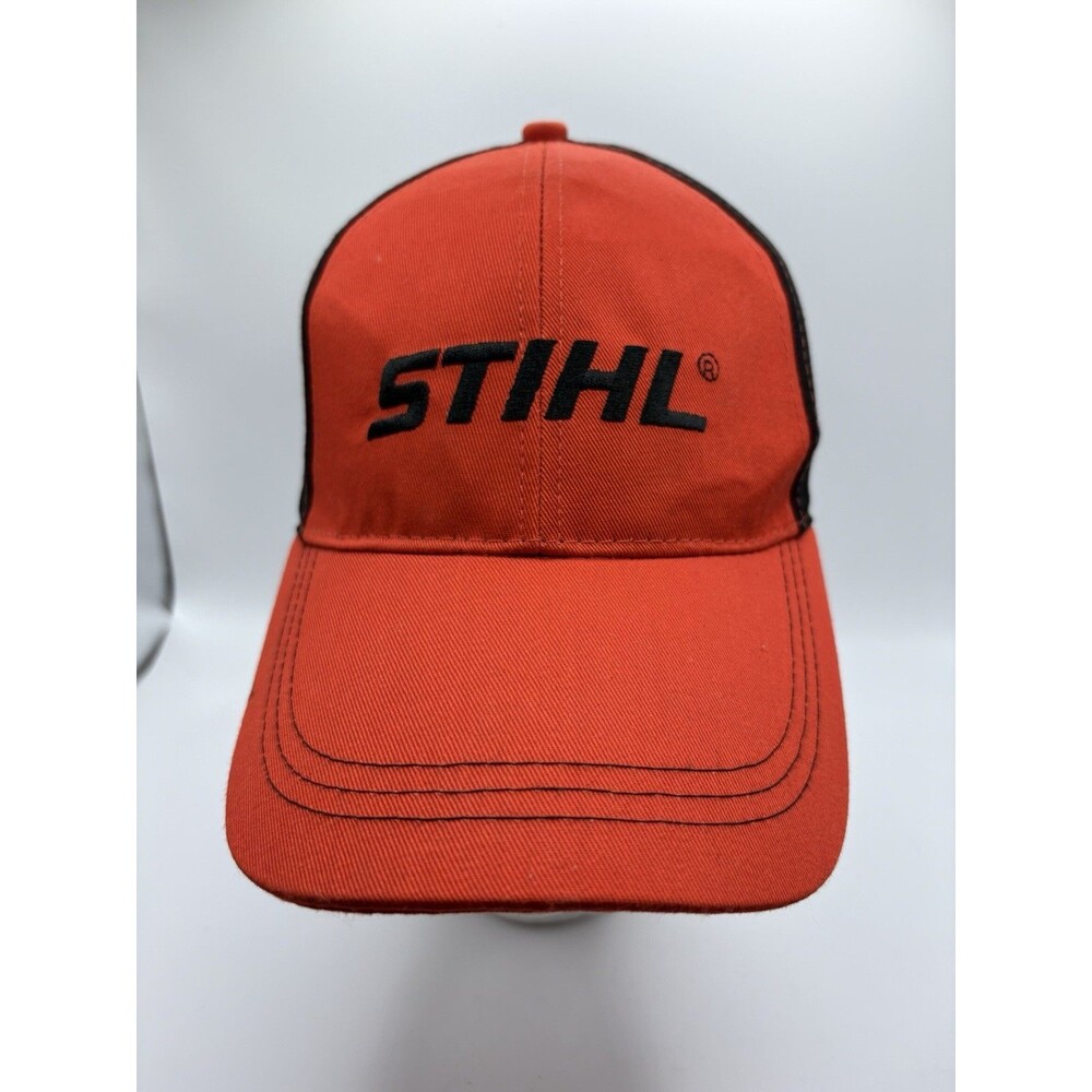Genuine STIHL® Orange & Black w/Black Logo Baseball Cap Hat Strap Back